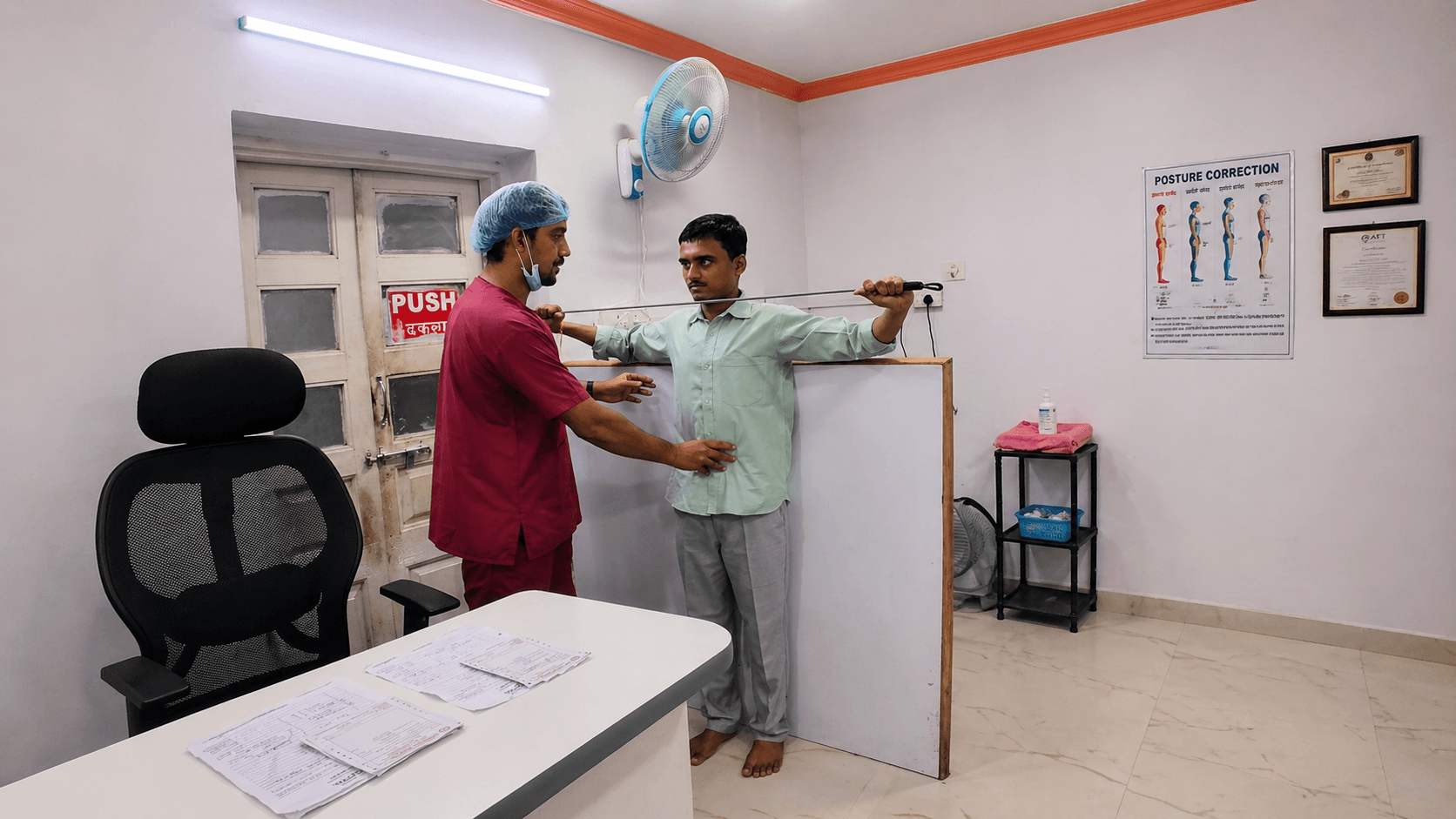 Physiotherapy rehabilitation session at Sanjivani Hospital.